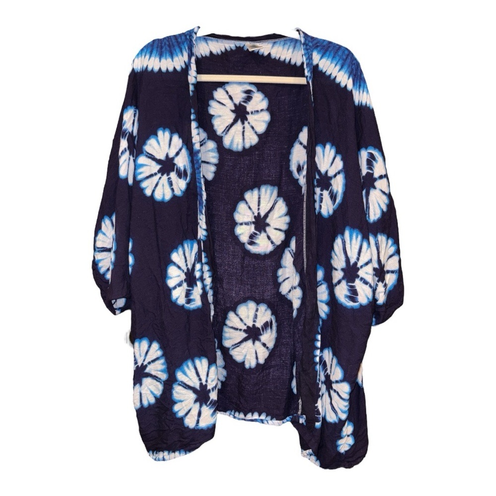 Harem Pants Brand open tie dye in blue shrug 100% Rayon Open Size. F 7